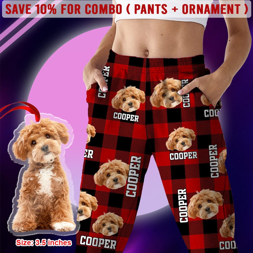 GeckoCustom Custom Photo Name Dog Cat Flannel Pajamas HO82 K228 888737 For Kid / Combo Pants + Shirt (10% OFF) / S