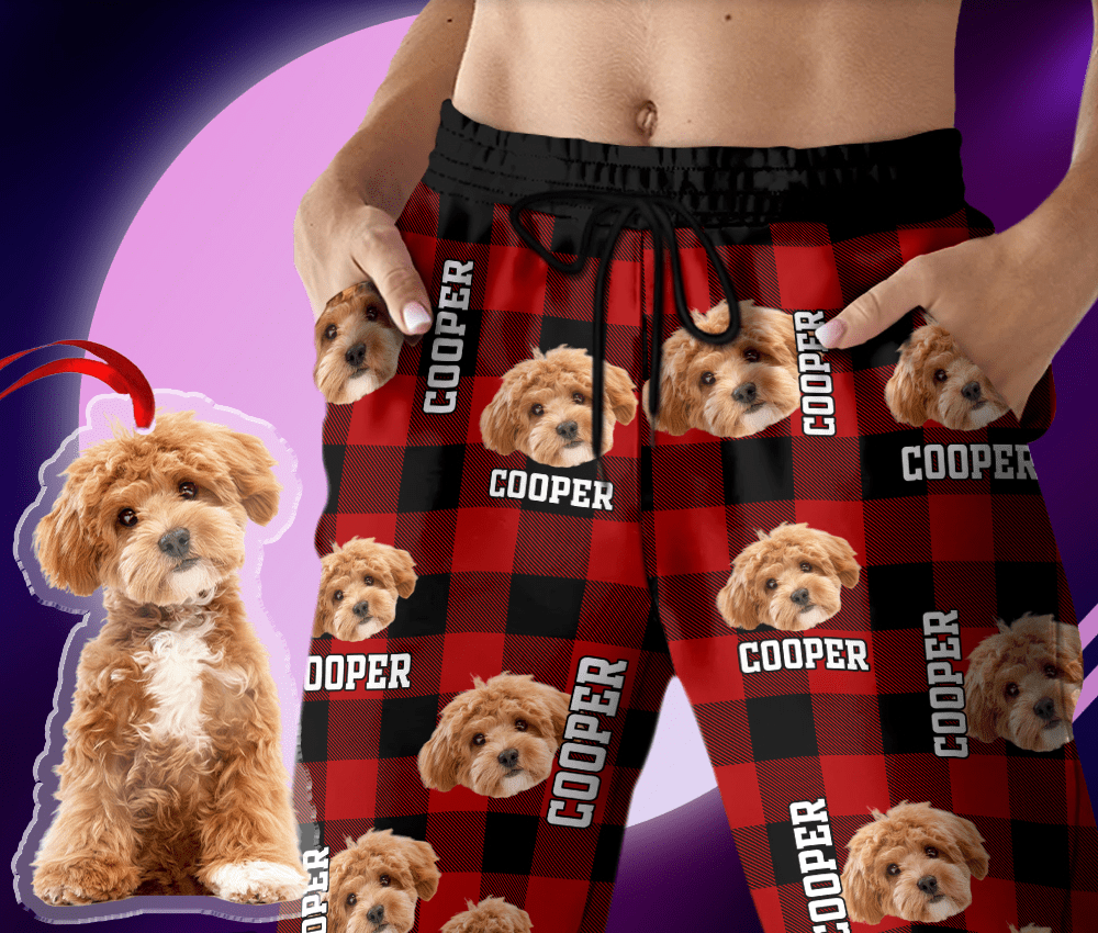GeckoCustom Custom Photo Name Dog Cat Men And Women's Sweatpants K228 HA75 888775