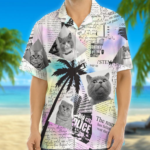 GeckoCustom Custom Photo Newspaper Funny Pet Face Hawaii Shirt N304 890493
