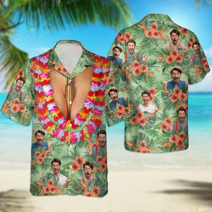 GeckoCustom Custom Photo Nice Rack With Floral Pattern Hawaii Shirt HO82 890872