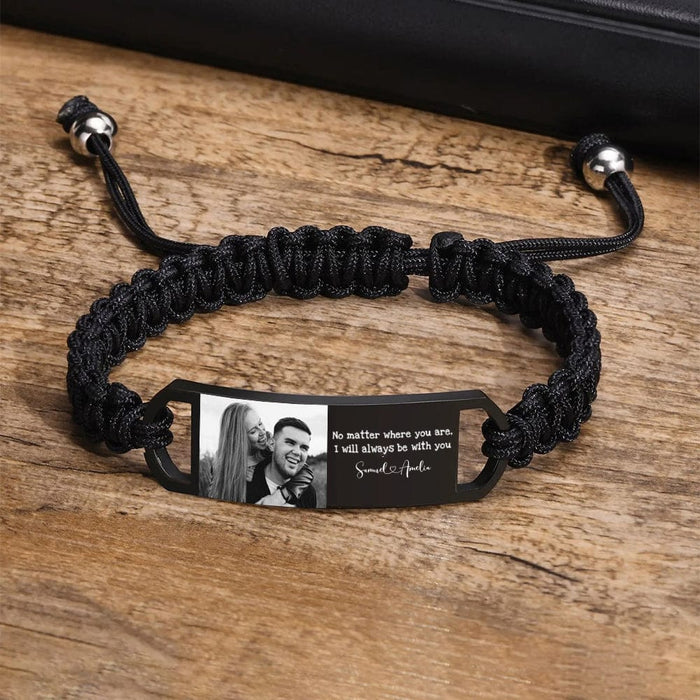 GeckoCustom Custom Photo No Matter Where You Are I Will Always With You Couple Bracelet For Men T386 890380