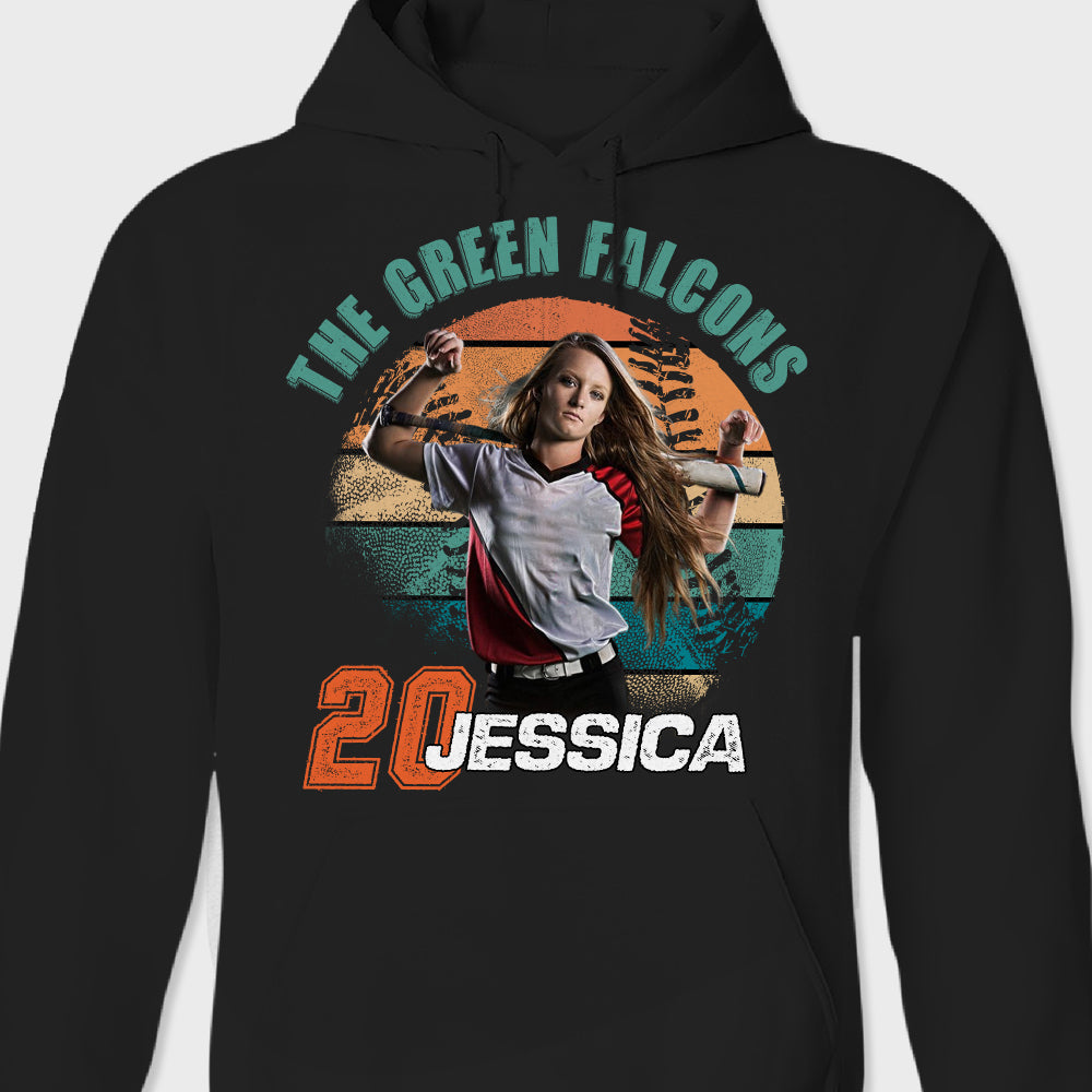 GeckoCustom Custom Photo On Sport Ball Vintage Style Shirt N369 890037 Pullover Hoodie / Black Colour / S