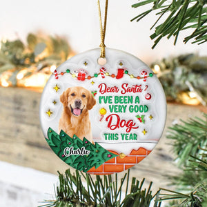 GeckoCustom Custom Photo On The Naughty List And I Regret Nothing Dog 3D Inflated Effect Printed Ornament N304 HA75 891588