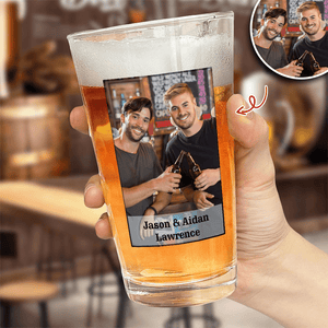 GeckoCustom Custom Photo Perfect Personalized Photo Pint Beer Glass HA75 890610 16oz