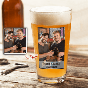 GeckoCustom Custom Photo Perfect Personalized Photo Pint Beer Glass HA75 890610 16oz
