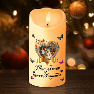 GeckoCustom Custom Photo Pet Always Loved Never Forgotten Christmas Gift LED Candle HO82 891925