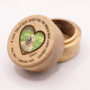 GeckoCustom Custom Photo Pet Memorial Box With Lid Wooden Keepsake TA29 889967
