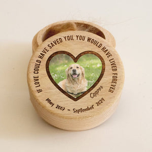 GeckoCustom Custom Photo Pet Memorial Box With Lid Wooden Keepsake TA29 889967