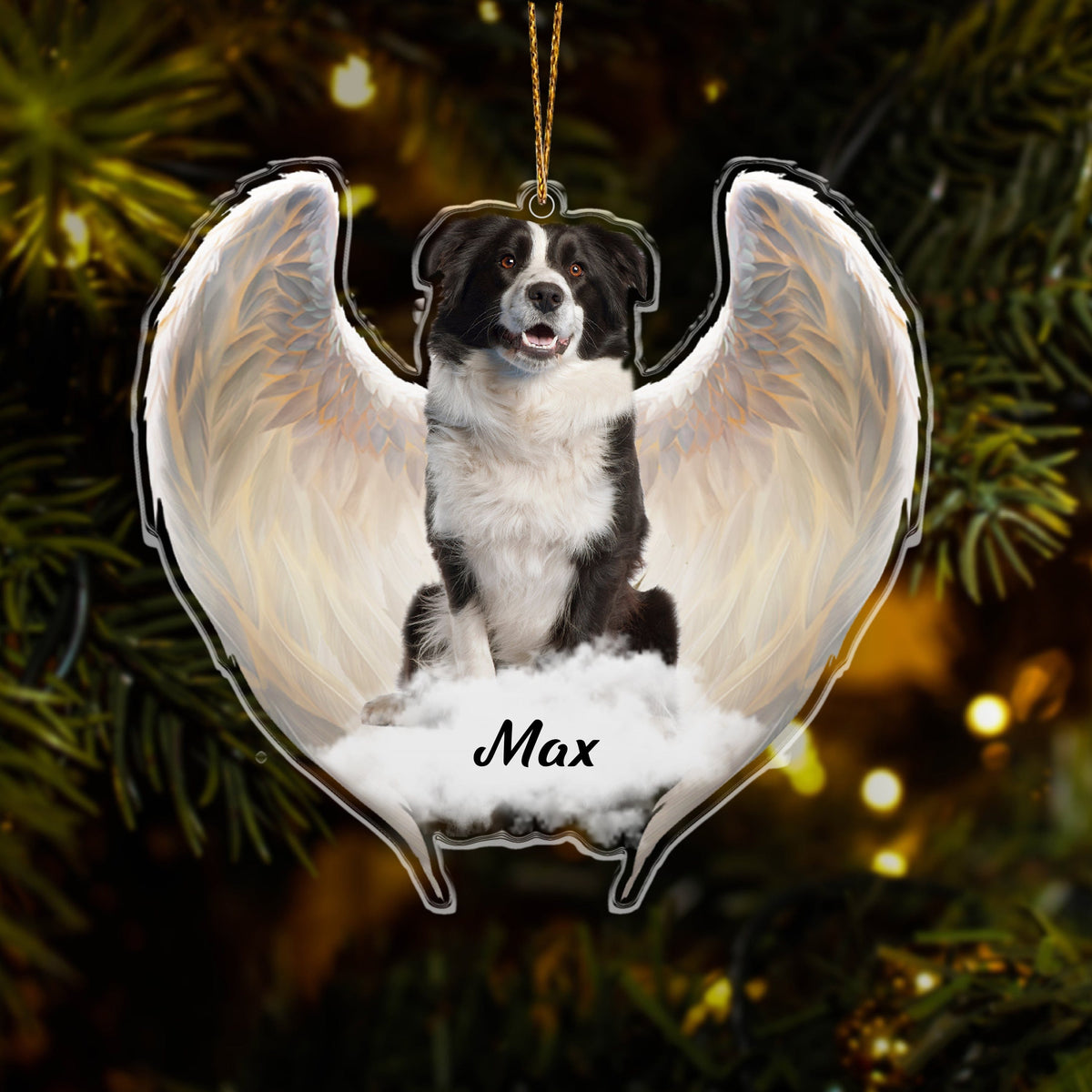 Photo Dog Cat Memorial Gift Personalized Custom Shaped Acrylic Ornament GeckoCustom