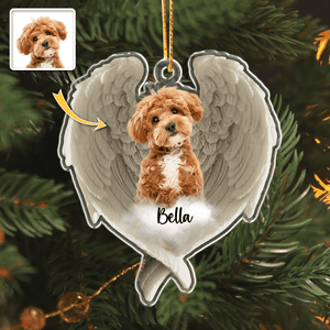 GeckoCustom Custom Photo Pet Within Angel Wings Memorial Dog Cat Acrylic Ornament N304 HA75 891174