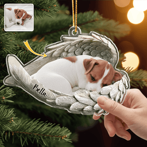 GeckoCustom Custom Photo Pet Within Angel Wings Memorial Dog Cat Acrylic Ornament N304 HA75 891174