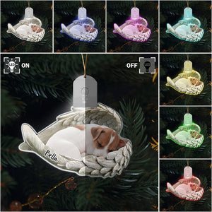 GeckoCustom Custom Photo Pet Within Angel Wings Memorial Dog Cat Led Acrylic Ornament HA75 891720 3 inches