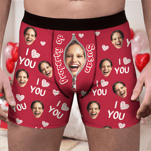 GeckoCustom Custom Photo Property Of Girlfriend, Wife Man's Boxer Valentine's Day, Anniversary Gift HA75 891822