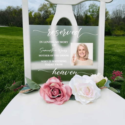 GeckoCustom Custom Photo Reserved In Loving Memorial Acrylic Plaque and Stand TA29 890462