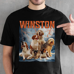 GeckoCustom Custom Photo Retro Vintage Dog Portrait Shirt K228 889681 Premium Tee (Favorite) / P Black / S