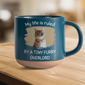 GeckoCustom Custom Photo Ruled By Tiny Furry Overlord For Cat Lover Pottery Mug TH10 892087 12oz