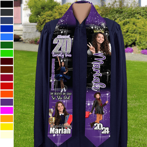 GeckoCustom Custom Photo She Believed She Could Graduation Stoles TA29 890170 6x72 inch