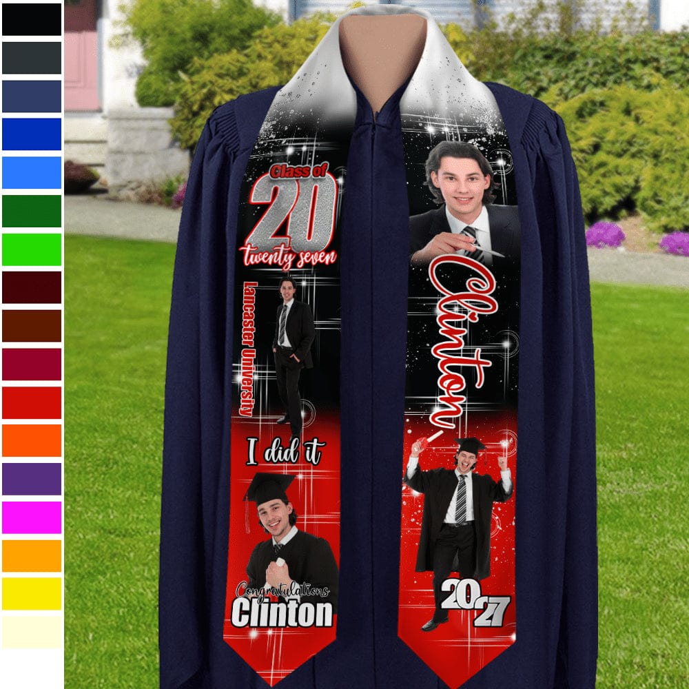 GeckoCustom Custom Photo She Believed She Could Graduation Stoles TA29 HO82 890170
