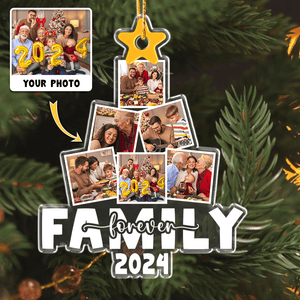 GeckoCustom Custom Photo Siblings, Family Christmas Tree Acrylic Ornament HA75 891048