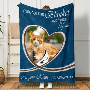 GeckoCustom Custom Photo Snuggle This Blanket And Think Of Me For Dog Lovers Blanket HO82 893092