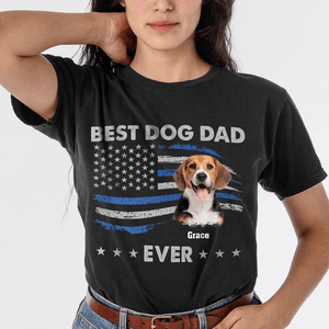 GeckoCustom Custom Photo Stars And Striped Pet Dad, Cat Shirt HA75 890682