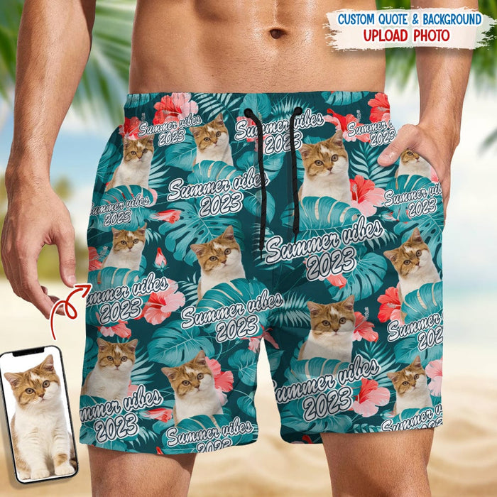 GeckoCustom Custom Photo Summer Viber For Cat Lover Beach Short N304 889435