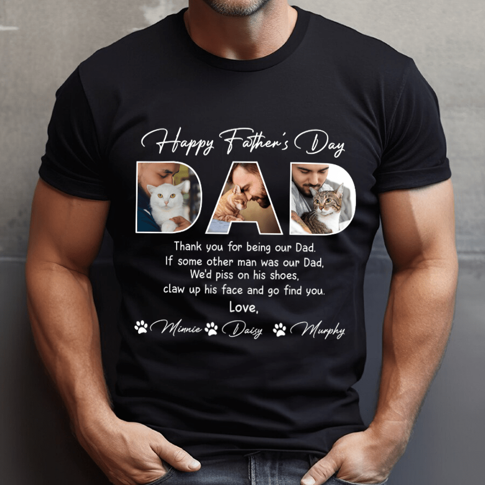 GeckoCustom Custom Photo Thank You For Being My Dad Father's Day Dark Shirt TH10 890903