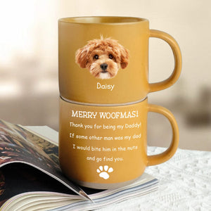 GeckoCustom Custom Photo Thank You For Being My Daddy Dog Pottery Mug TH10 892123 12oz