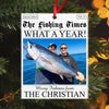 GeckoCustom Custom Photo The Fishing Times Newspaper Best Catch Of The Year Acrylic Ornament HO82 893314