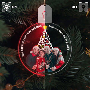 GeckoCustom Custom Photo The Greatest Gift Was Each Other Christmas LED Acrylic Ornament TH10 892105 3 inches