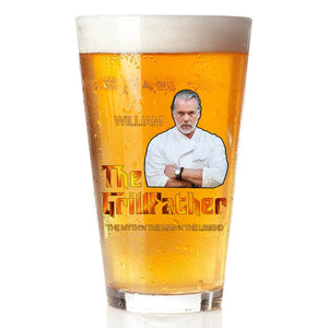 GeckoCustom Custom Photo The Grillfather The Man The Myth The Legend Print Beer Glass TH10 891045 16oz / 1 side