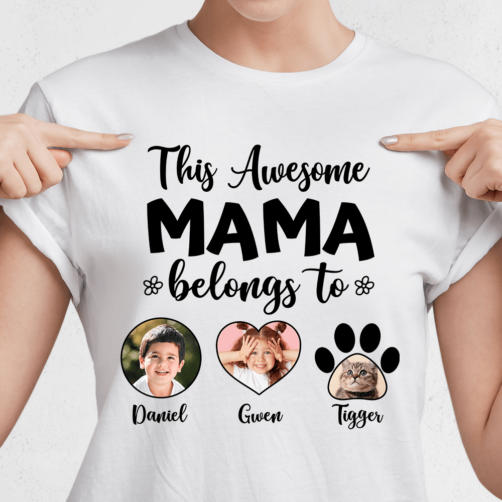 GeckoCustom Custom Photo This Awesome Mama Belongs To Family Bright Shirt N304 890184