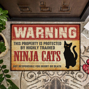 GeckoCustom Custom Photo This Property Is Protected By My Cat Doormat TA29 889831