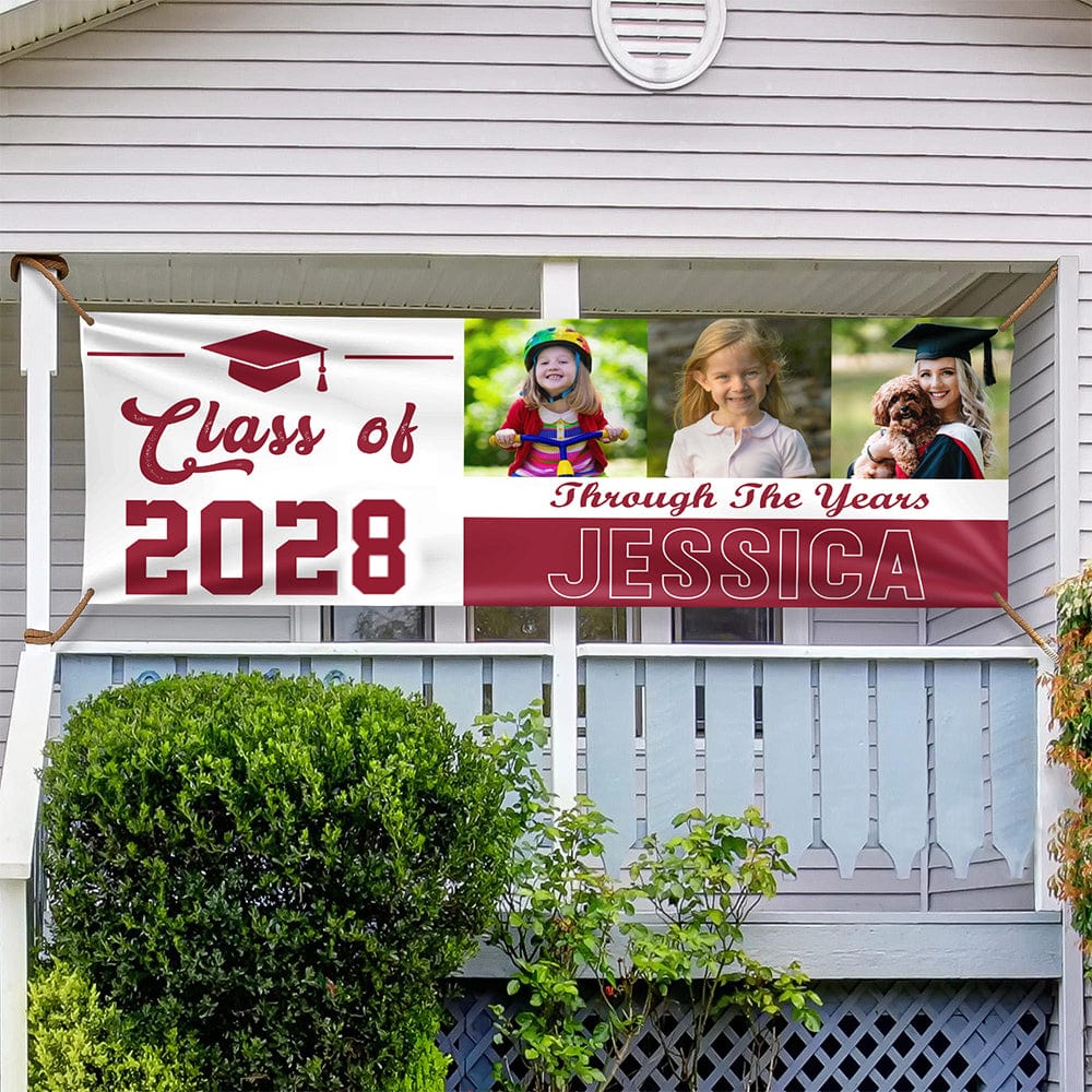 GeckoCustom Custom Photo Through The Years Graduation Banner TH10 892357