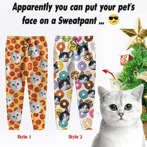 GeckoCustom Custom Photo Tie Dye Background Cat Sweatpants N304 889606
