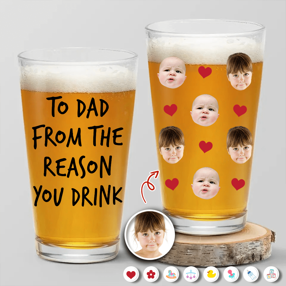 Fathers Day Gift, To Dad From The Reasons You Drink, Personalized 16oz ...