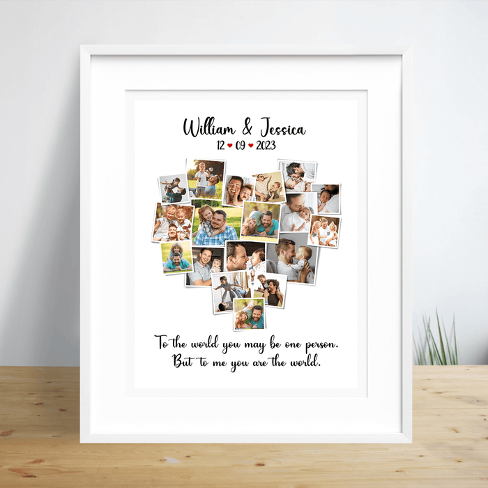 GeckoCustom Custom Photo To Me You Are The World Father's Day Picture Frame TA29 890537