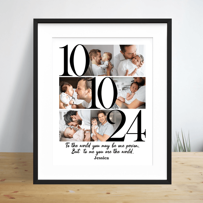 GeckoCustom Custom Photo To Me You Are The World Father's Day Picture Frame TA29 890557