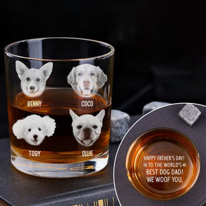 GeckoCustom Custom Photo To The World's Best Dog Dad Rock Glass DM01 890961