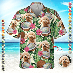 GeckoCustom Custom Photo Tropical Coconut Dog Cat Hawaii Shirt HA75 891100