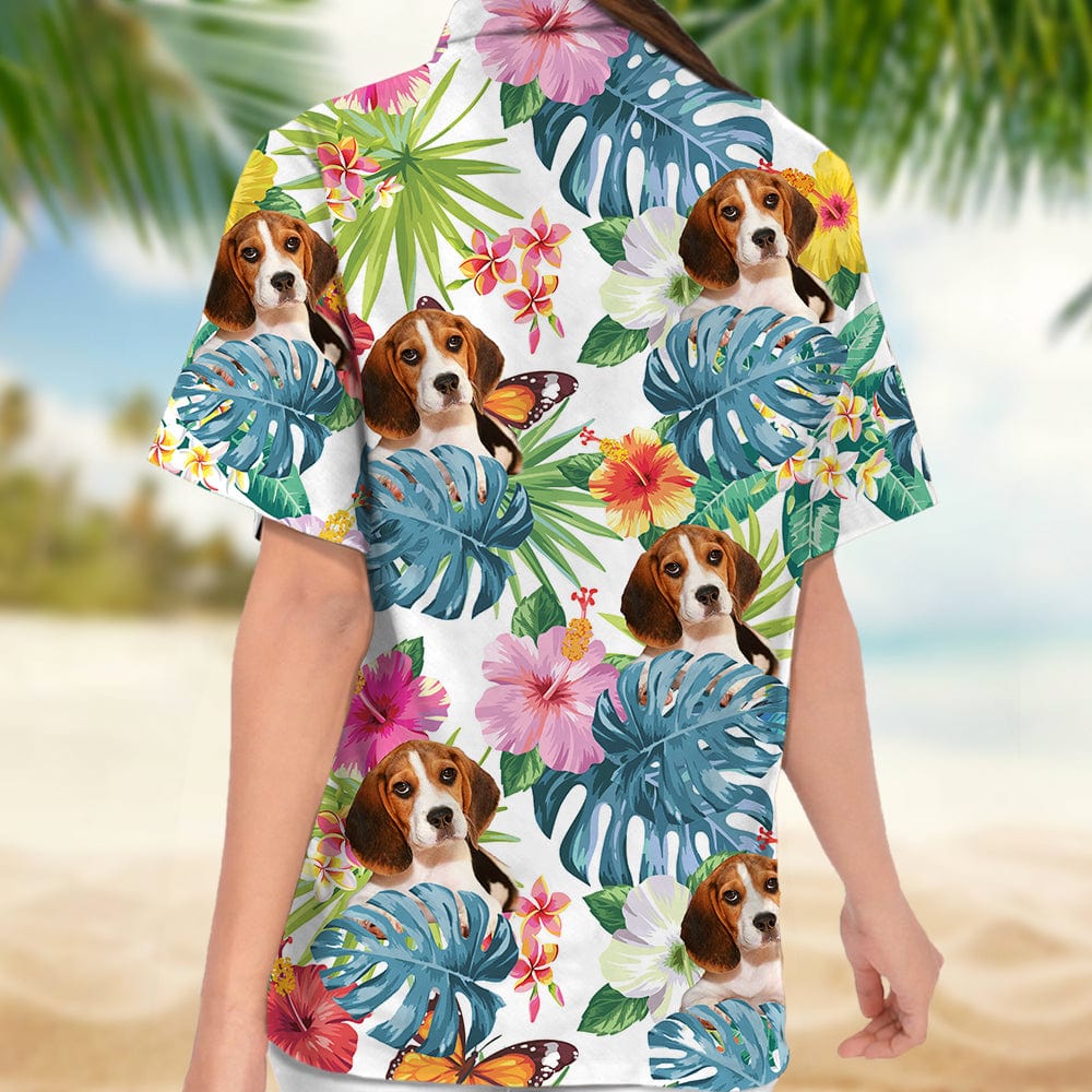 GeckoCustom Custom Photo Tropical Dog Hawaii Shirt DA199 890421