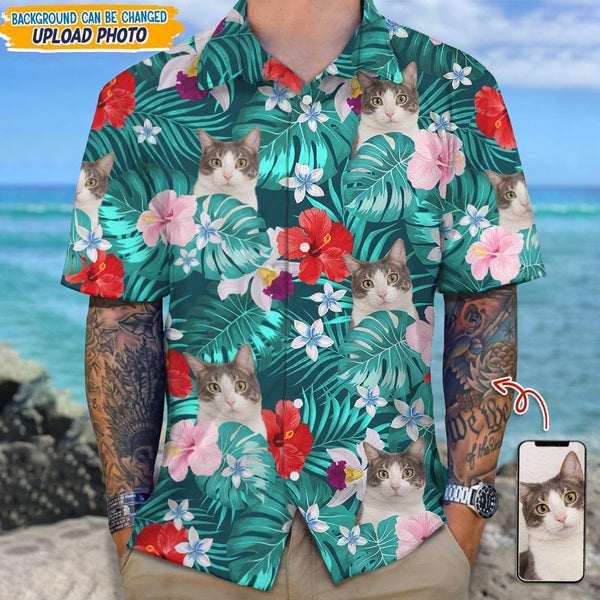 Custom Photo Tropical Style Cat Hawaii Shirt N304 889467 - GeckoCustom