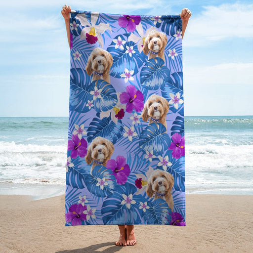 GeckoCustom Custom Photo Tropical Style Dog Beach Towel N304 890386 30"x60"