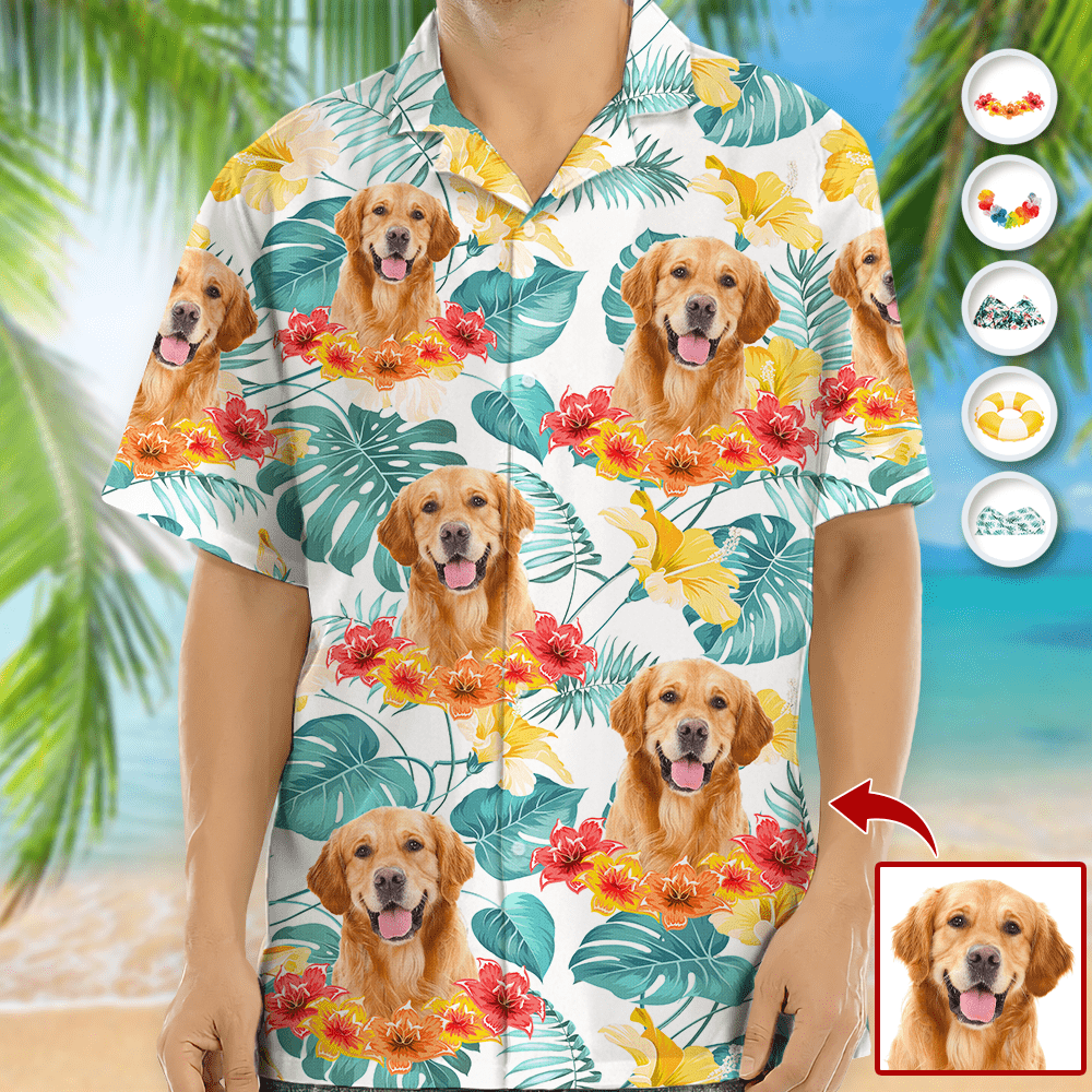 GeckoCustom Custom Photo Tropical Style Dog Hawaii Shirt HA75 890718