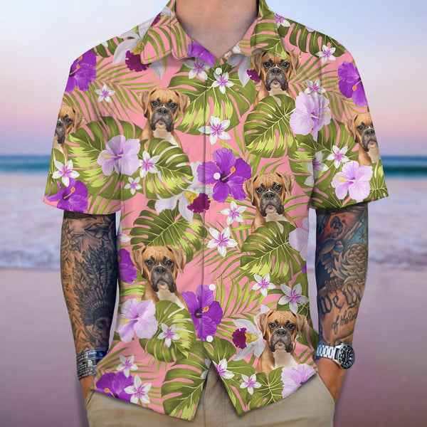 Hawaiian Dog's Shirts |  Hibiscus, Palm Tree Print