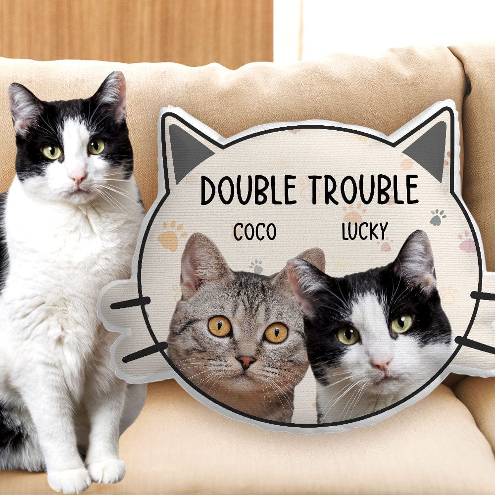 Custom Photo Trouble Makers Cat Custom Shaped Pillow N304 890797