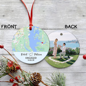 GeckoCustom Custom Photo Two Sides Map Valentine Ornament N304 HN590 4"