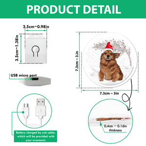 GeckoCustom Custom Photo Under Christmas Tree For Dog Lover LED Acrylic Ornament TH10 892103 3 inches