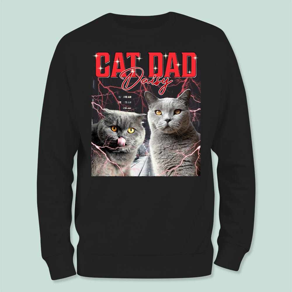 GeckoCustom Custom Photo Vintage Retro For Cat Lover Sweatshirt K228 889705