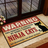 GeckoCustom Custom Photo Warning This Property Is Protected Cat Doormat N304 889831
